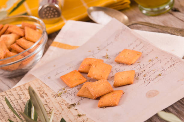 istock Crostini bread with oregano and olive oil. 1456725303