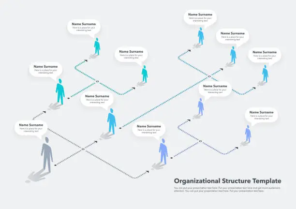Vector illustration of Modern infographic for company organizational structure