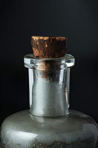Mercury (hg 80) 1800s bottle isolated