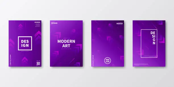 Vector illustration of Brochure template layout, Purple cover design, business annual report, flyer, magazine