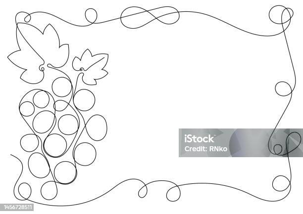 Rectangular Frame Grapes Rectangular A4 Frame With Bunch Of Grapes Leaves And Tendrils For Wine ...