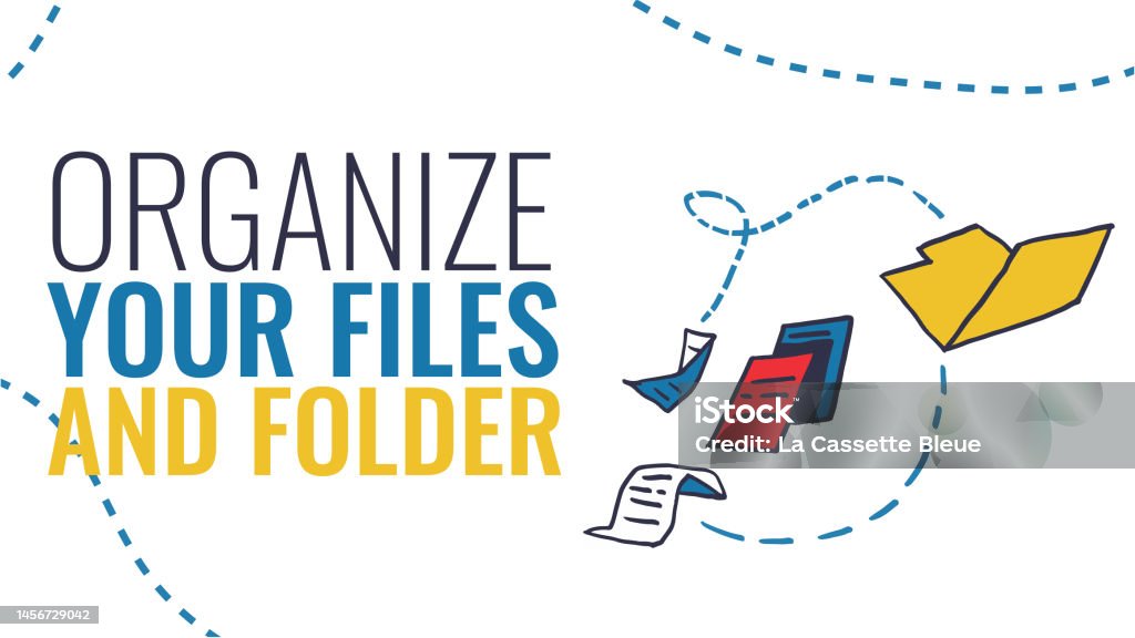 Organize Your Files And Folder Web Banner Design Illustration For ...
