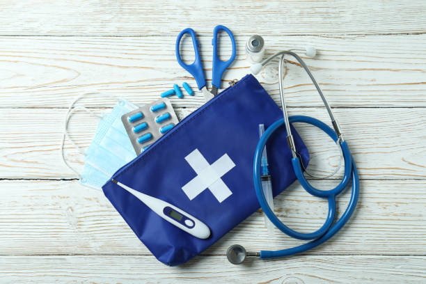 istock First aid medical kit on white wooden table 1456732107