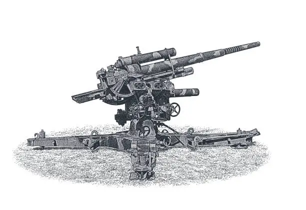 Vector illustration of WWII German Artillery