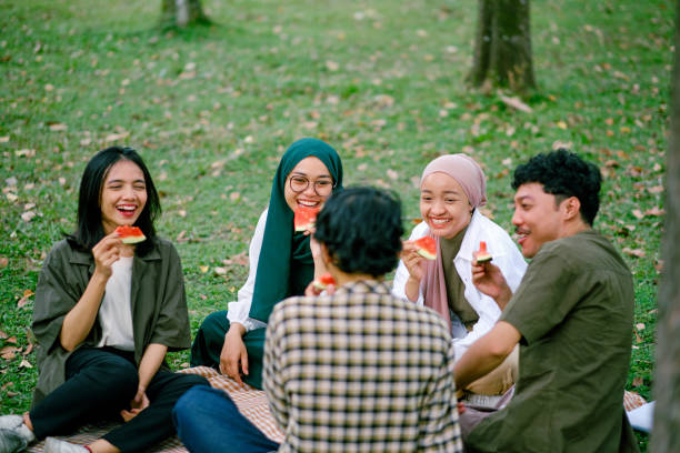 istock Happy group of friend spending their weekend together. 1456735747