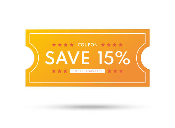 ilustrações de stock, clip art, desenhos animados e ícones de coupon discount. vector gift voucher. - coupon