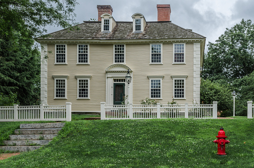 Historic Deerfield, Massachusetts, USA - July 2, 2013. The Old Deerfield Historic District is an openly accessible open-air museum