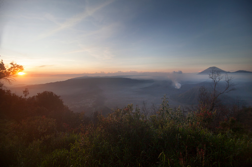 Sunrise at Bromo Tengger Semeru National Park. view from Bukit Perahu, Mount Penanjakan.