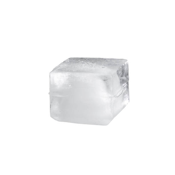 Huge square ice cube isolated Studio shot of an authentic ice cube with frozen water on white background giant cube stock pictures, royalty-free photos & images