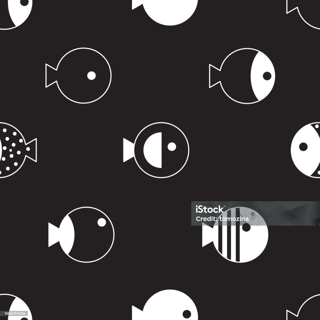 Fish Pattern Geometry Fish Seamless Geometric Pattern For Textiles Stock Illustration ...