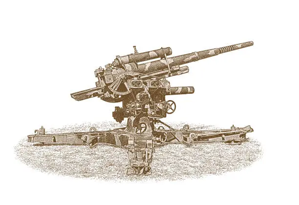 Vector illustration of WWII German Artillery