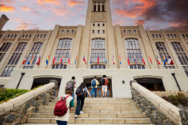 istock Young university students arriving for night school 1456749193