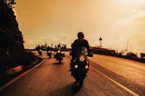 istock Bikers on Sunset in the Mountains 1456751723