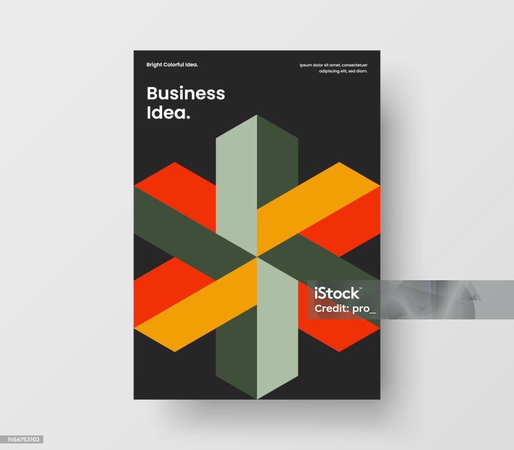 Multicolored Geometric Pattern Corporate Brochure Illustration Simple