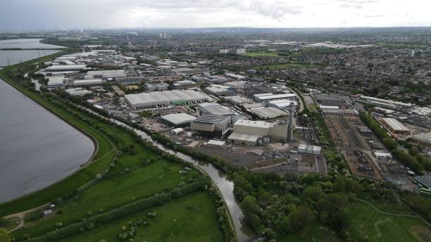 istock Enfield Power station, Brimsdown, UK Aerial drone view 1456756570