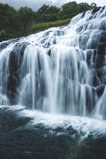 istock Amazing waterfall in a Sri Lankan national park on a cold day 1456757158