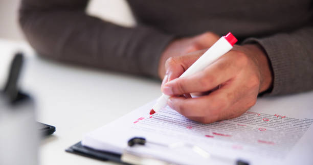 Book Script Edit Book Script Edit And Paper Text Proofreading proof reading documents stock pictures, royalty-free photos & images
