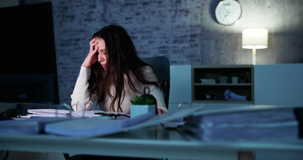 istock Stressed Tired Business Accountant Woman 1456760716
