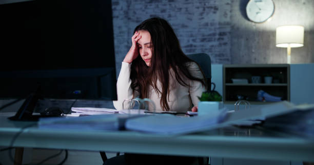 istock Stressed Tired Business Accountant Woman 1456760717