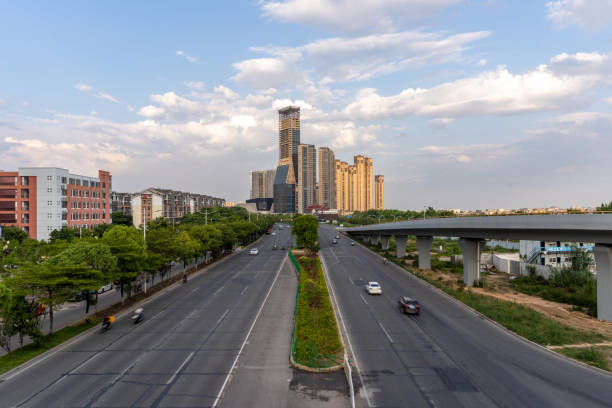 istock Modern urban architecture and road traffic 1456760841