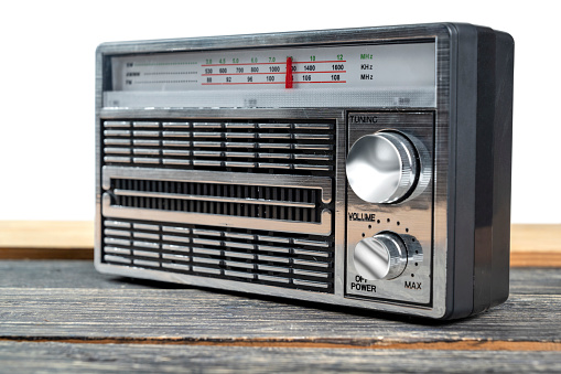 Old portable stereo cassette recorder
