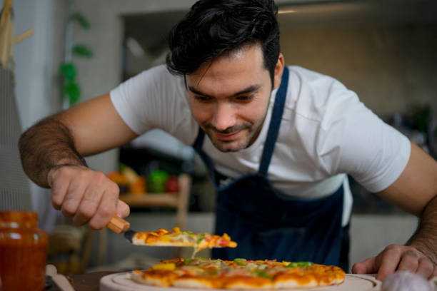 istock Entrepreneur made pizza for sale. Small business. 1456762047