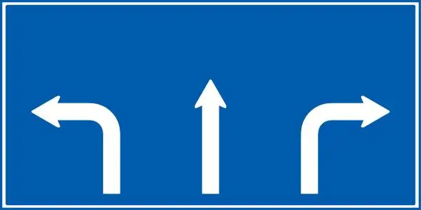 Vector illustration of Road and traffic sign illustrations, frames, arrows / illustration material (vector illustration)