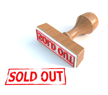 Sold out rubber stamp 3d rendering