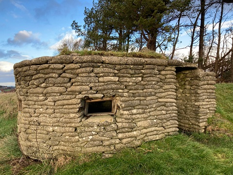 World War Two concrete pillbox used as a guard post, in Northumberland