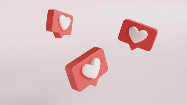 istock Icon like 3d, great design for any purposes. Internet application. Chat message icon. 3d illustration. Web banner. Social media like icon concept. Cartoon icon. Modern 3d graphic. 1456775394
