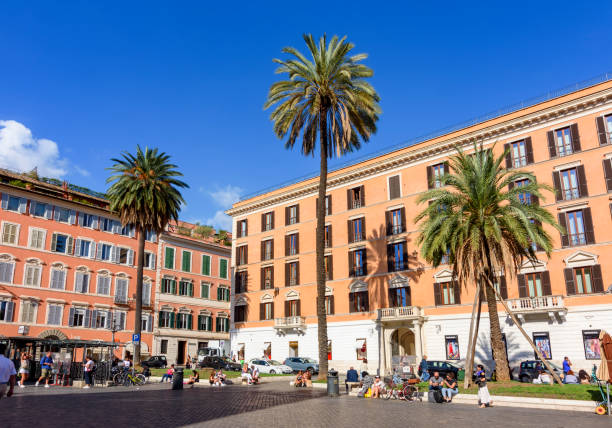 istock Spain square (Piazza di Spagna) architecture in Rome, Italy 1456775533