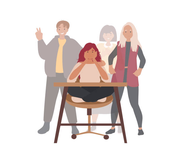 Woman suffer from Dissociative identity disorder cartoon illustration (DID). Woman suffer from Dissociative identity disorder cartoon illustration (DID). Many, several Personality Settled in Mind, Psychological Illness dissociative identity disorder stock illustrations