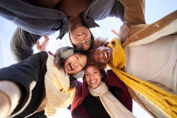 istock Group of students are together, happy and smiling Looking at camera 1456776856