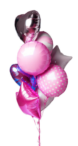 istock Bright colorful balloons isolated on white background 1456779980
