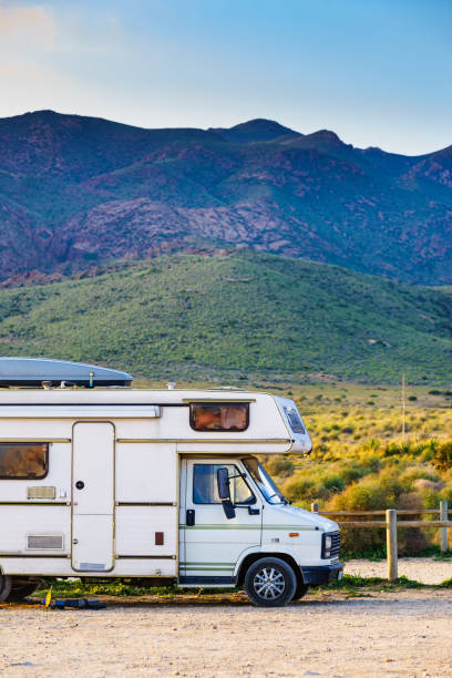 istock Caravan on mountain nature, Cabo de Gata, Spain 1456782765