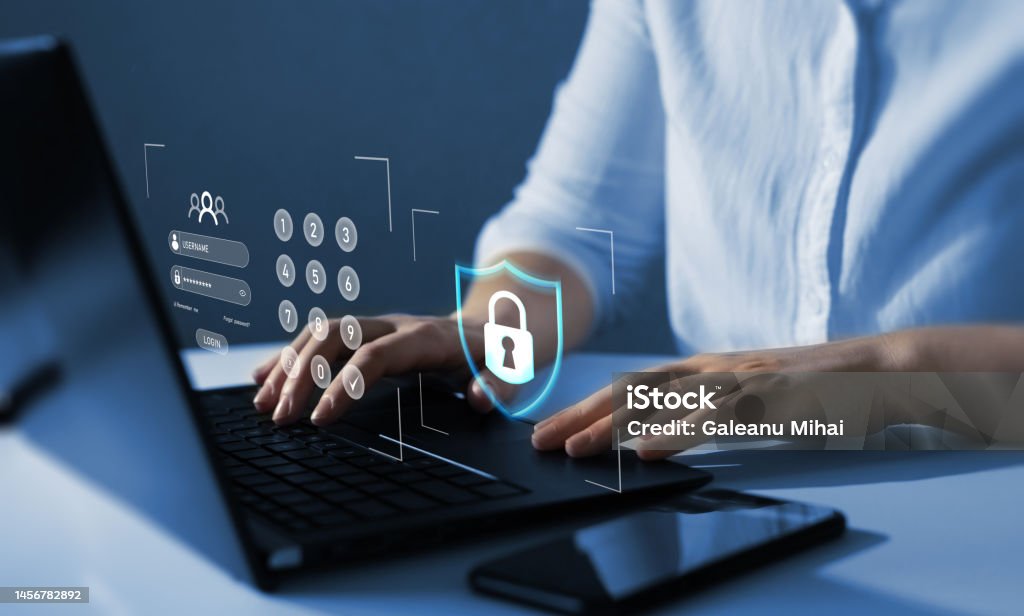 Secure access to personal information of network users. Data protection and secured internet access. Cyber security concept. Secure access to personal information of network users. Data protection and secured internet access. Cyber security concept Network Security Stock Photo