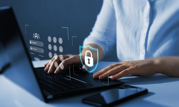 Secure access to personal information of network users. Data protection and secured internet access. Cyber security concept. Secure access to personal information of network users. Data protection and secured internet access. Cyber security concept person login stock pictures, royalty-free photos & images