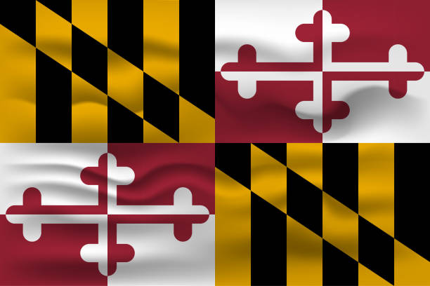 istock Waving flag of the Maryland state. Vector illustration. 1456788410