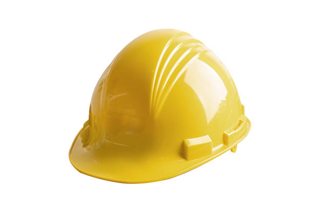 istock Safety first hard helmet hat isolated on white background with clipping path. 1456788455