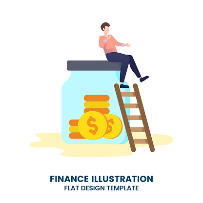 Set Ilustrasi Investasi Karakter Orang Menginvestasikan Uang Dalam