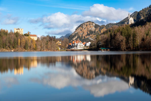 View over lake Alpsee in Hohenschwangau near Fuessen, Bavaria, Germany
