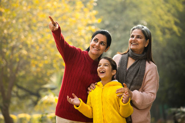 istock Joyful Indian family admiring view at park 1456793137