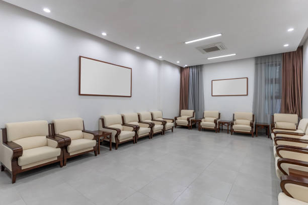 istock Spacious and bright reception and meeting room 1456794874