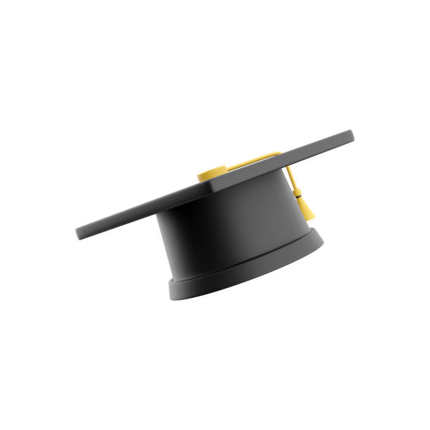 istock 3D rendering of a university graduation cap. 3d illustration icon isolated. 3D rendering release cap icon. 1456795583