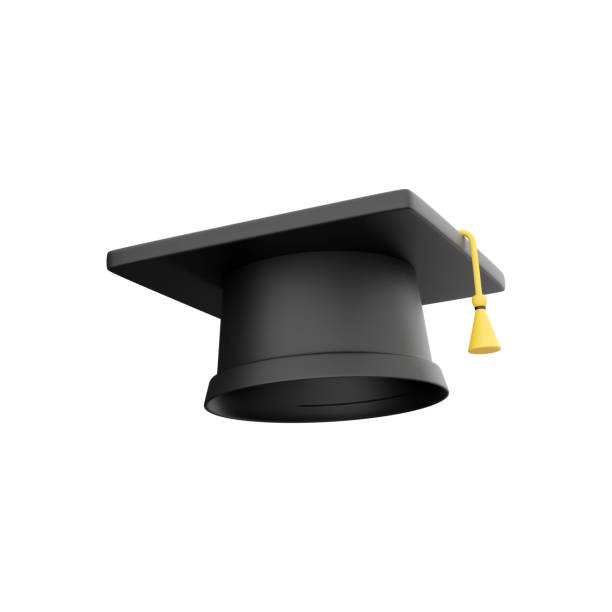 istock 3D rendering of a university graduation cap. 3d illustration icon isolated. 3D rendering release cap icon. 1456795587
