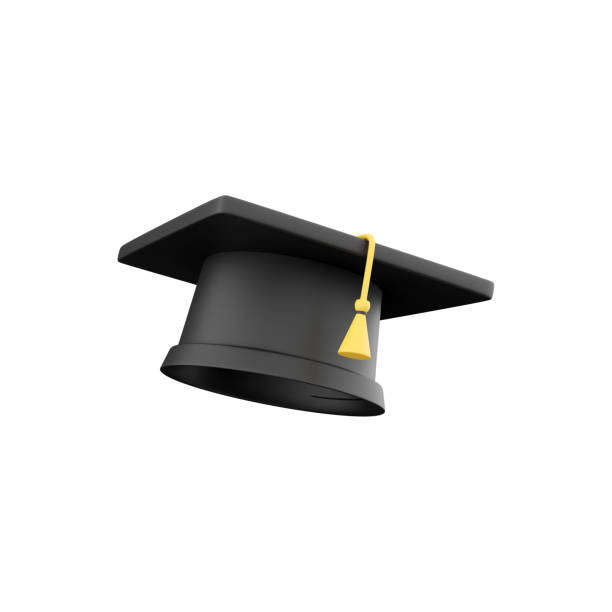 istock 3D rendering of a university graduation cap. 3d illustration icon isolated. 3D rendering release cap icon. 1456795591