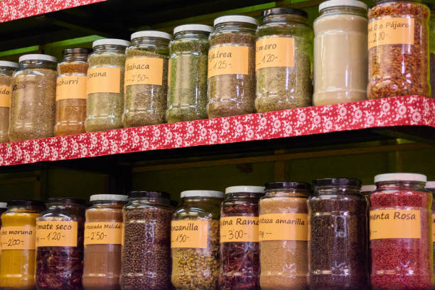 istock Spices on a shelf in the pantry with the name that identifies them 1456795937