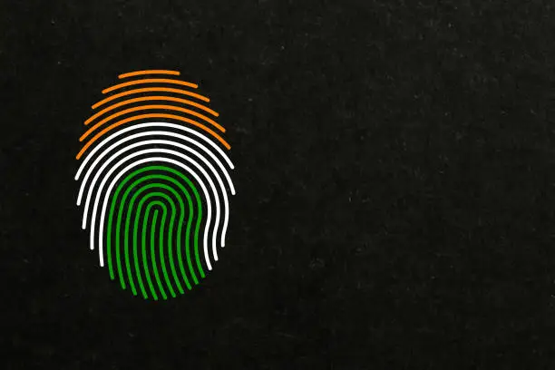 Tri-color finger print, Independence day, republic day celebration and republic day special image.