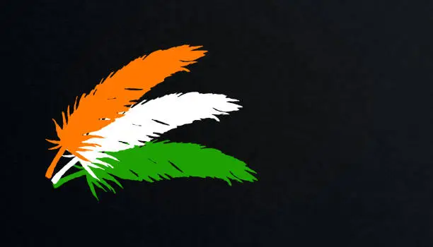 Tri-color feathers, Army day, independence day and gantantra diwas concept.