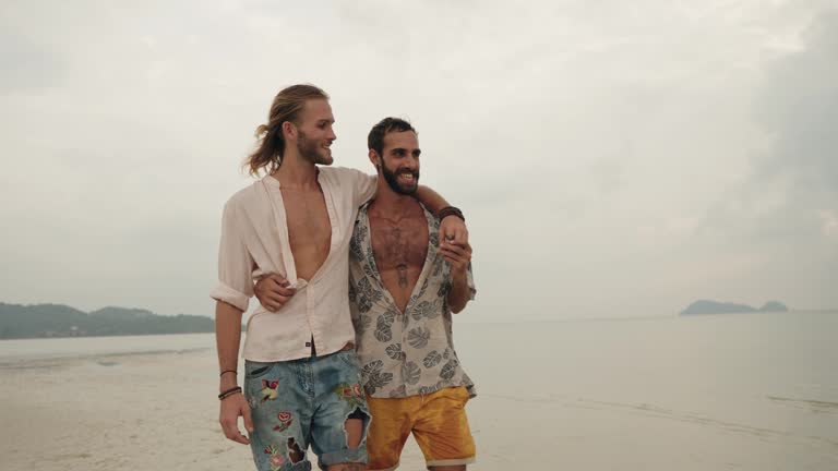 Couple enjoying the day by the sea